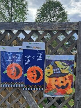Set of 3 -Evergreen Halloween Mailbox Cover, Sassafras Switch Mat &Garden Flag